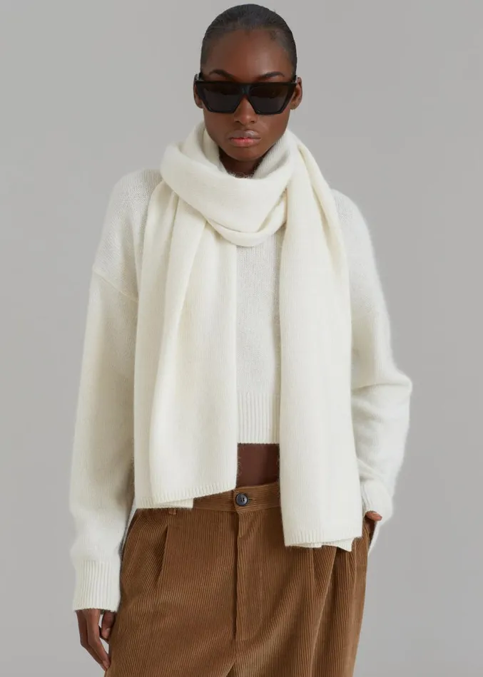 The Frankie Shop Dori Sweater and Scarf Set 8211 Cream Women Knitwear