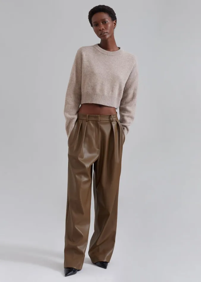 The Frankie Shop Dori Sweater and Scarf Set 8211 Taupe Women Knitwear
