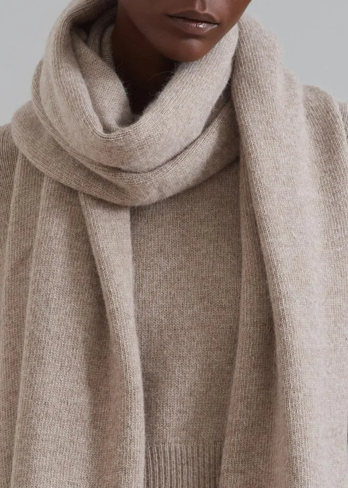 The Frankie Shop Dori Sweater and Scarf Set 8211 Taupe Women Knitwear