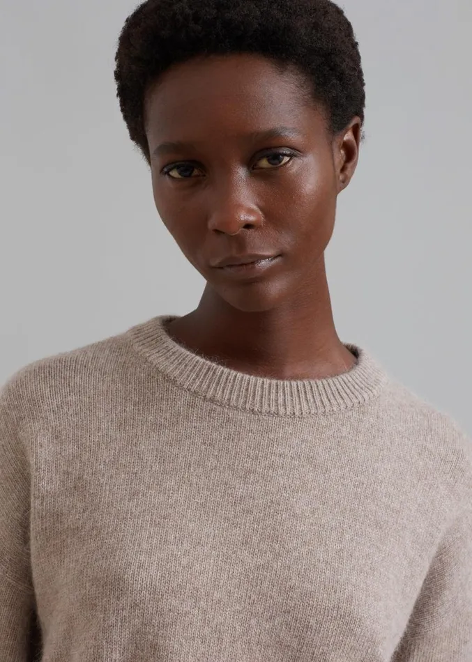 The Frankie Shop Dori Sweater and Scarf Set 8211 Taupe Women Knitwear