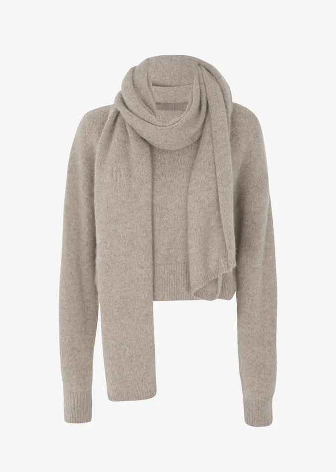 The Frankie Shop Dori Sweater and Scarf Set 8211 Taupe Women Knitwear