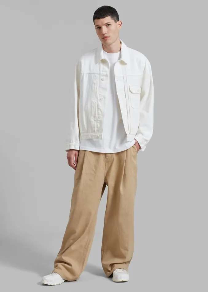 The Frankie Shop Drew Denim Pants 8211 Beige Men Bottoms