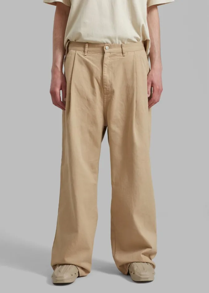 The Frankie Shop Drew Denim Pants 8211 Beige Men Bottoms