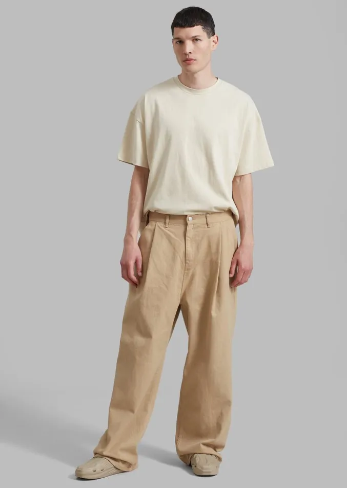 The Frankie Shop Drew Denim Pants 8211 Beige Men Bottoms