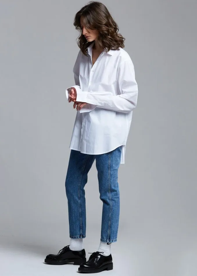 The Frankie Shop Dusky Classic Oversized Shirt 8211 White Women Tops
