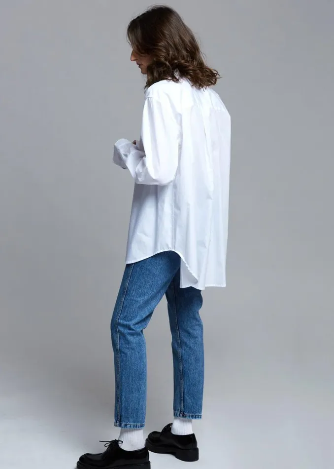 The Frankie Shop Dusky Classic Oversized Shirt 8211 White Women Tops