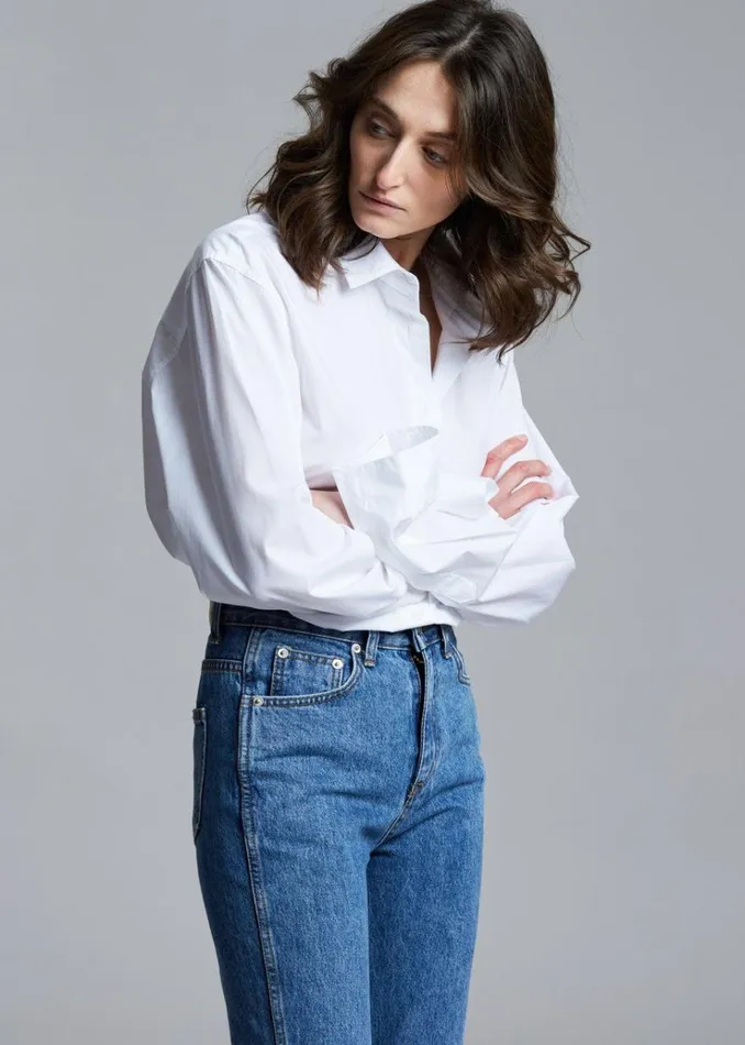 The Frankie Shop Dusky Classic Oversized Shirt 8211 White Women Tops