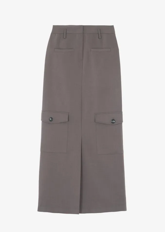 The Frankie Shop Eden Long Cargo Skirt 8211 Grey Women Clothing
