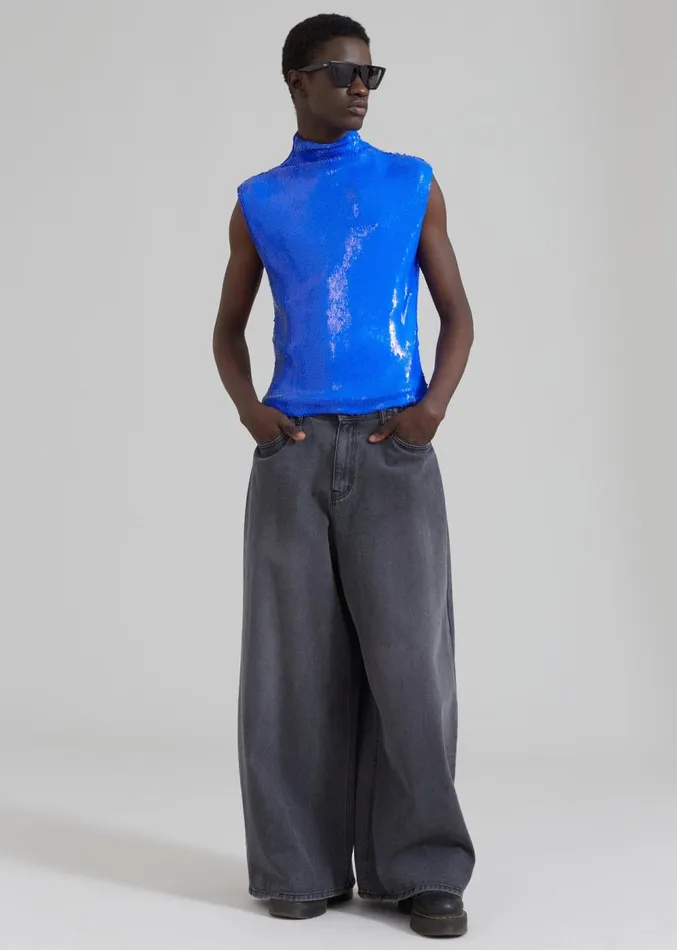 The Frankie Shop EGONLab Wonderland Sequins Top 8211 Blue Sequins Men Tops