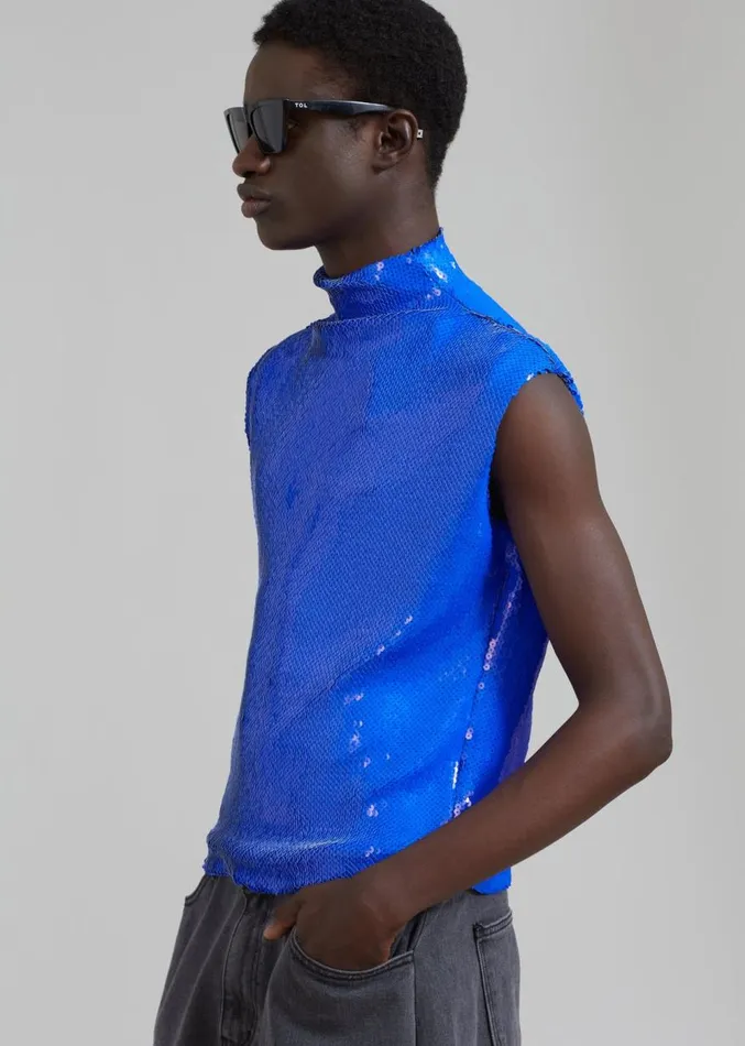 The Frankie Shop EGONLab Wonderland Sequins Top 8211 Blue Sequins Men Tops