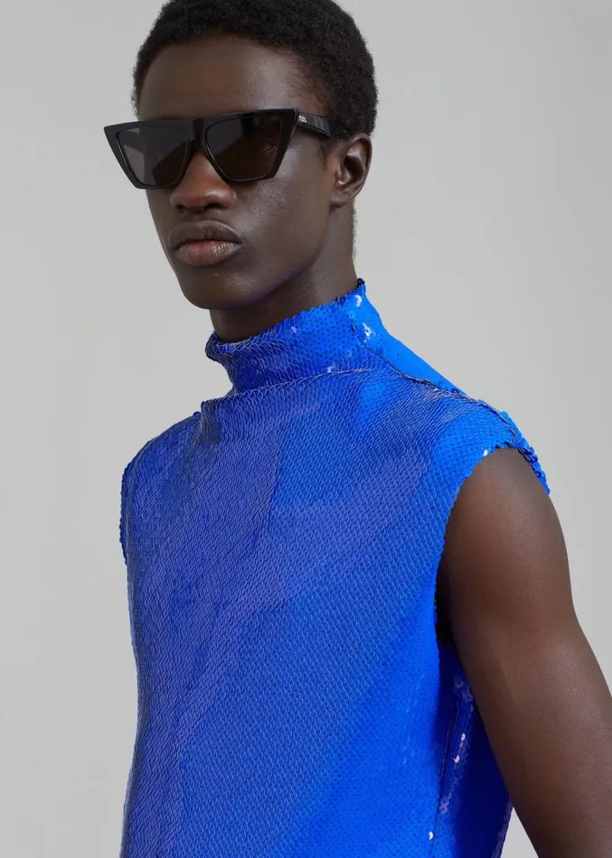 The Frankie Shop EGONLab Wonderland Sequins Top 8211 Blue Sequins Men Tops