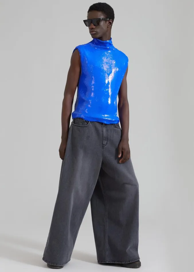 The Frankie Shop EGONLab Wonderland Sequins Top 8211 Blue Sequins Men Tops