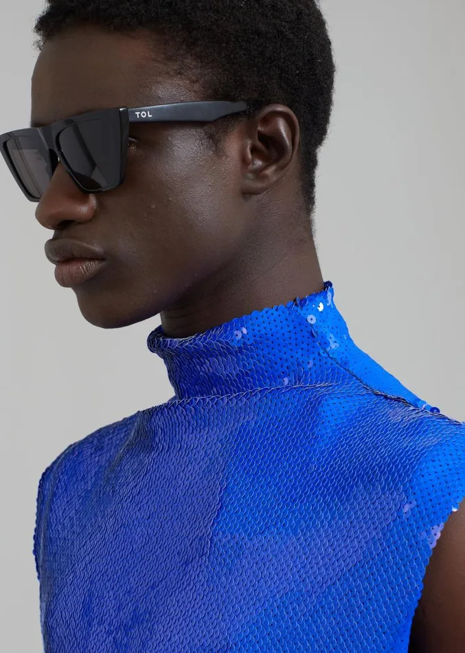 The Frankie Shop EGONLab Wonderland Sequins Top 8211 Blue Sequins Men Tops