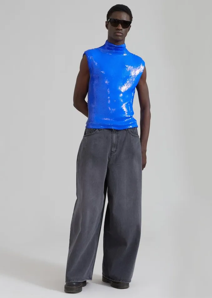 The Frankie Shop EGONLab Wonderland Sequins Top 8211 Blue Sequins Men Tops