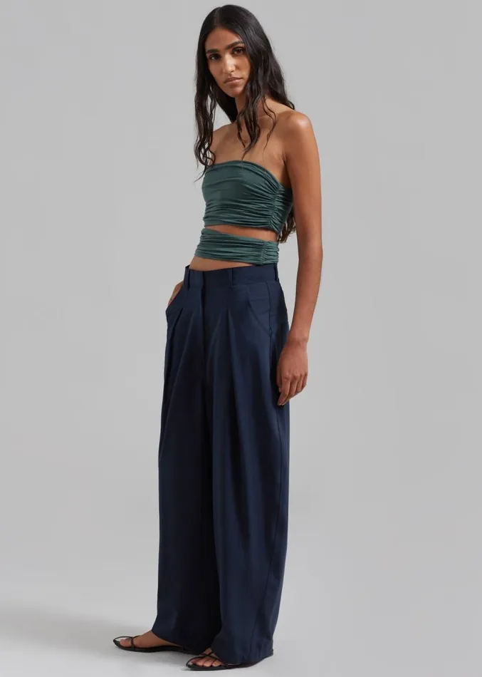 The Frankie Shop Elena Tube Top 8211 Deep Teal Women Tops