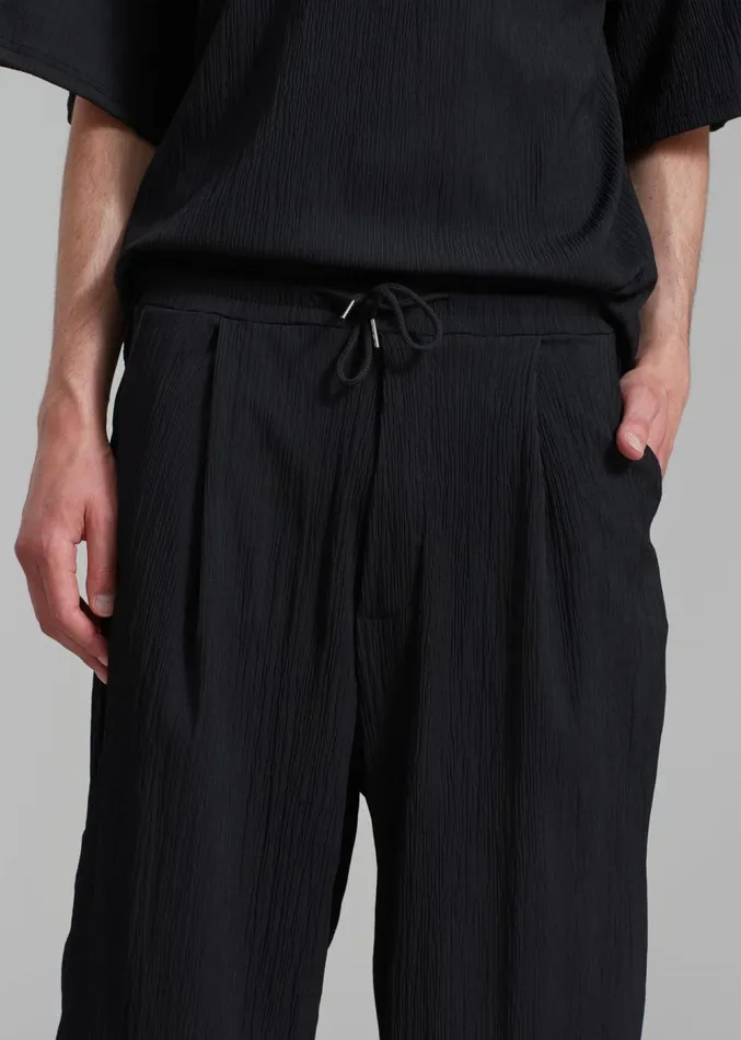 The Frankie Shop Eliott Crinkle Pants 8211 Black Men Bottoms