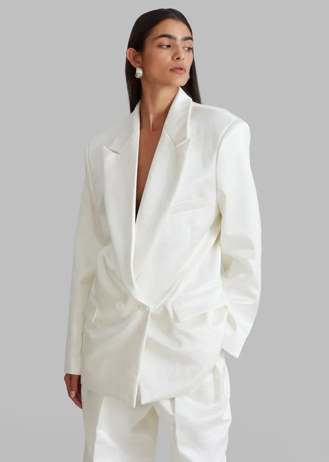 The Frankie Shop Elvira Blazer 8211 Ivory Women Clothing