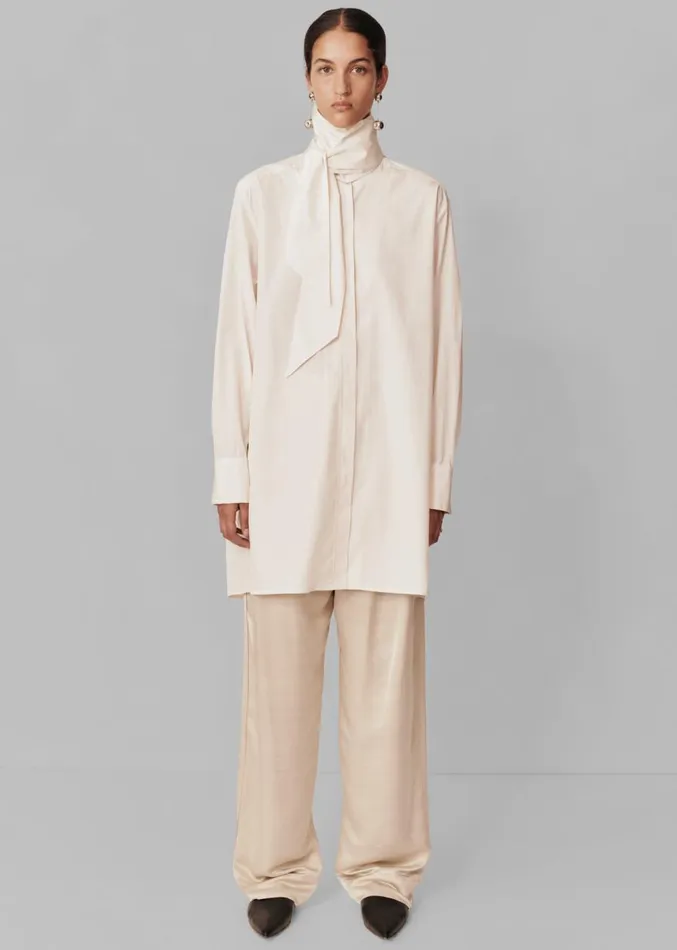 The Frankie Shop Esse Studios Evie Scarf Shirt 8211 Crema Women Clothing
