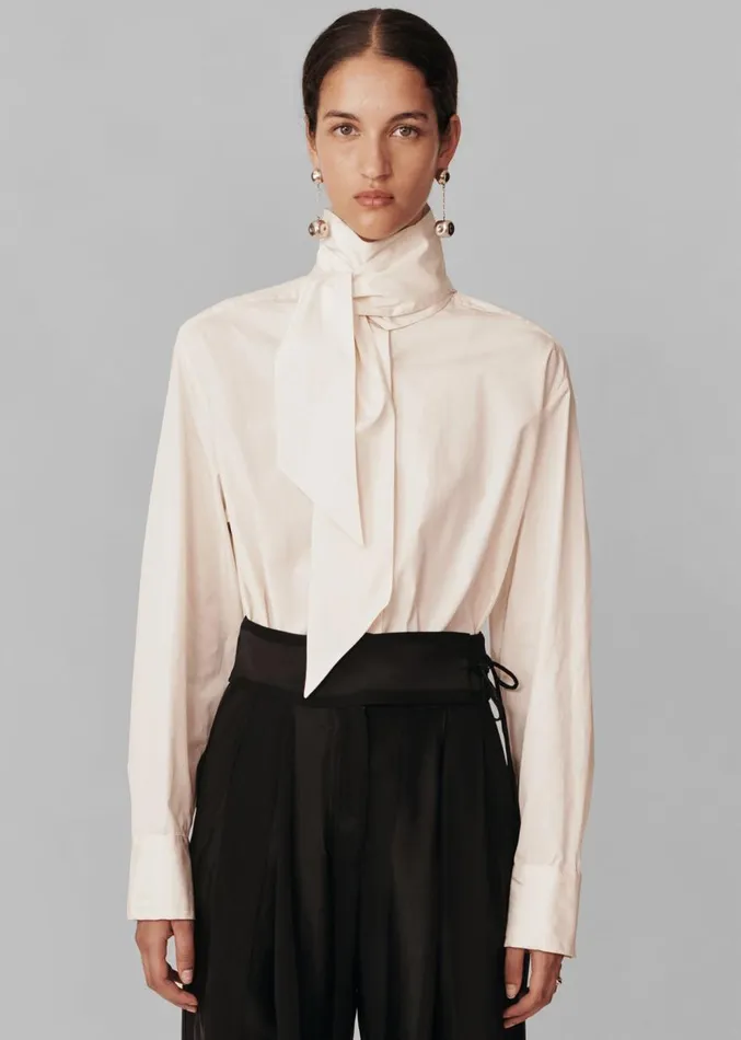 The Frankie Shop Esse Studios Evie Scarf Shirt 8211 Crema Women Clothing