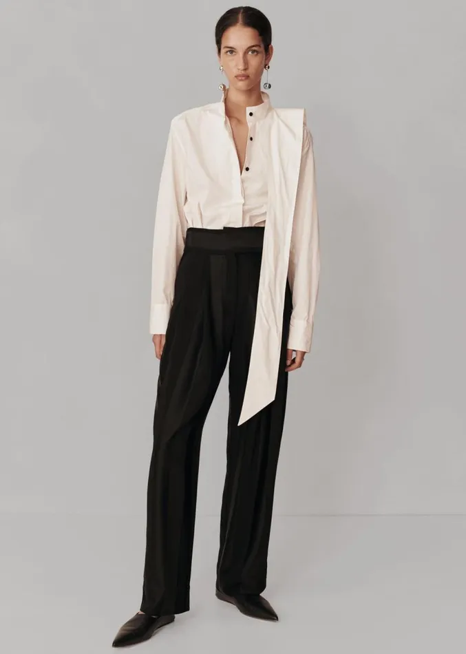 The Frankie Shop Esse Studios Evie Scarf Shirt 8211 Crema Women Clothing