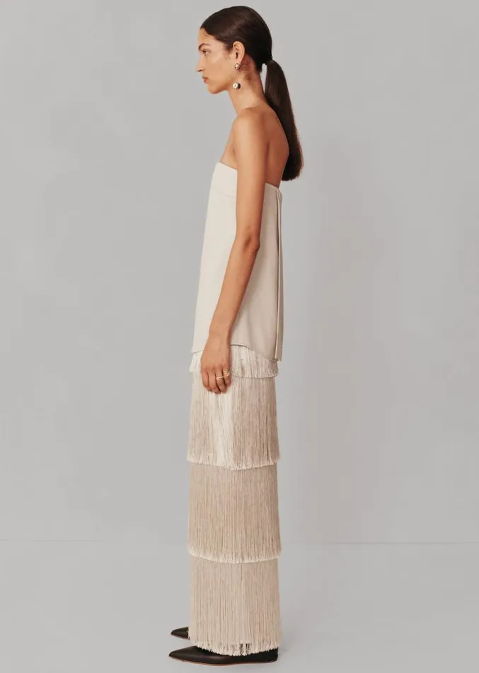 The Frankie Shop Esse Studios Mono Fringe Skirt 8211 Oyster Women Clothing