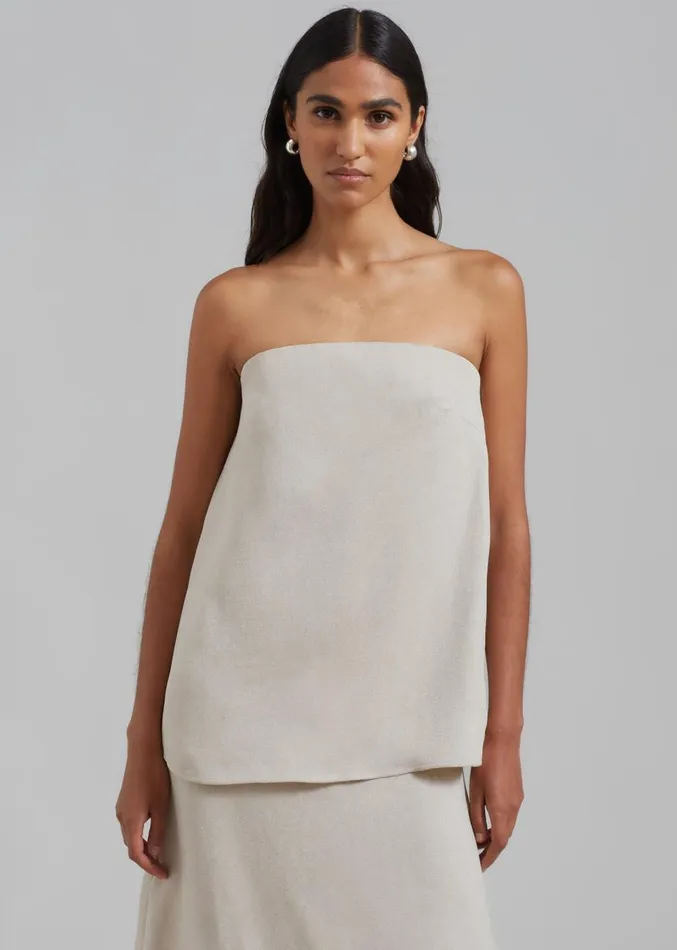 The Frankie Shop Esse Studios Oude Column Top 8211 Oyster Women Tops