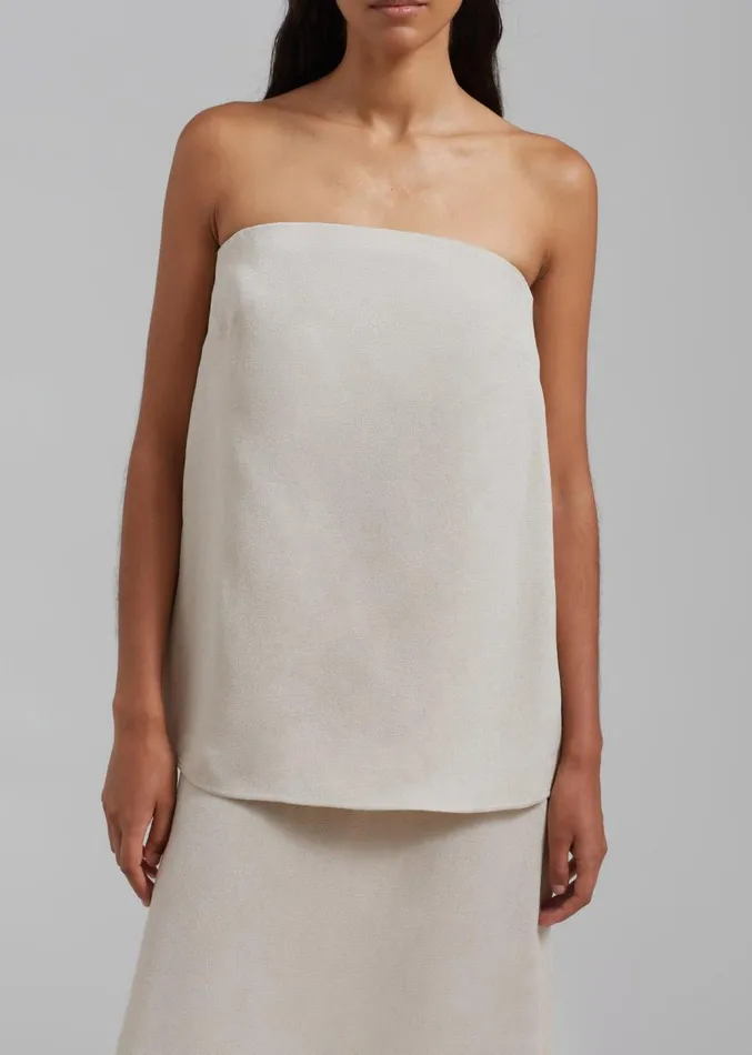 The Frankie Shop Esse Studios Oude Column Top 8211 Oyster Women Tops