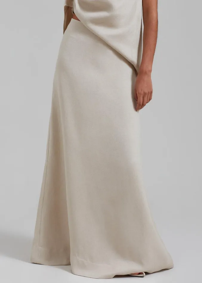 The Frankie Shop Esse Studios Oude Maxi Skirt 8211 Oyster Women Clothing