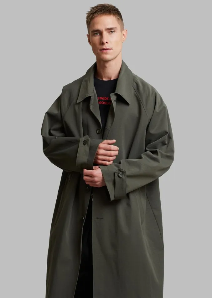 The Frankie Shop Fane Trench 8211 Olive Men Outerwear