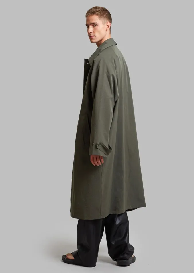 The Frankie Shop Fane Trench 8211 Olive Men Outerwear