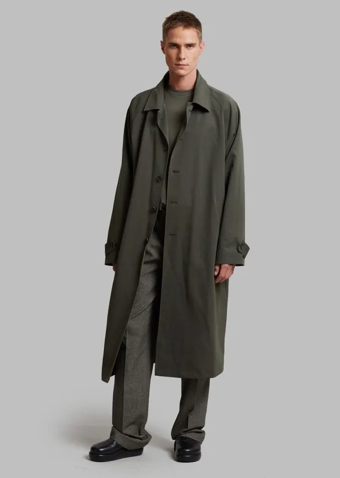 The Frankie Shop Fane Trench 8211 Olive Men Outerwear