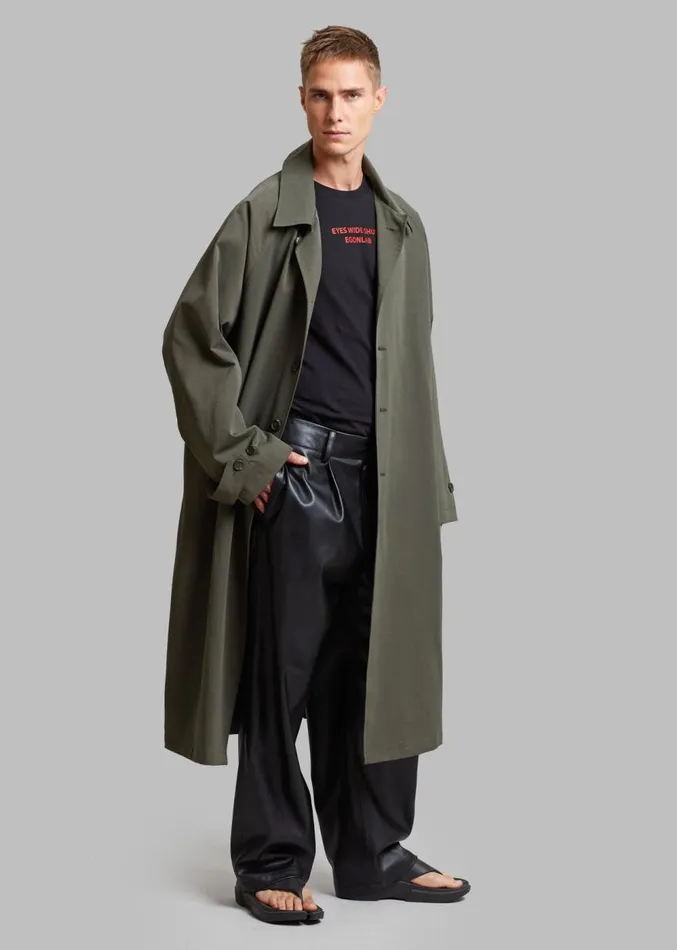 The Frankie Shop Fane Trench 8211 Olive Men Outerwear