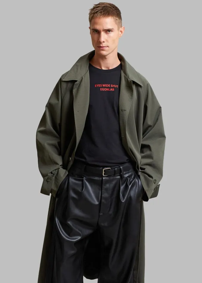 The Frankie Shop Fane Trench 8211 Olive Men Outerwear