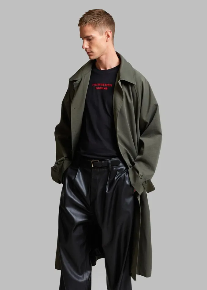 The Frankie Shop Fane Trench 8211 Olive Men Outerwear
