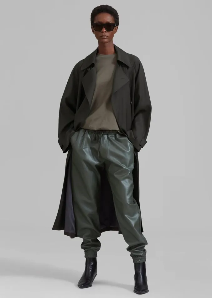 The Frankie Shop Faro Boxy Tee 8211 Dark Olive Women Clothing
