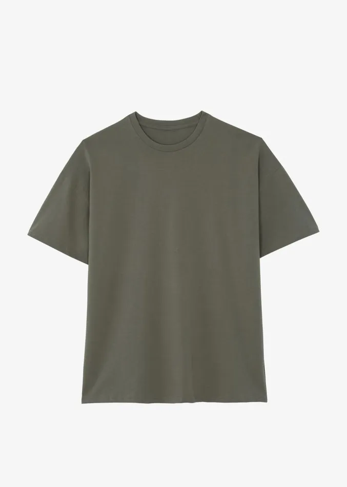 The Frankie Shop Faro Boxy Tee 8211 Dark Olive Women Clothing