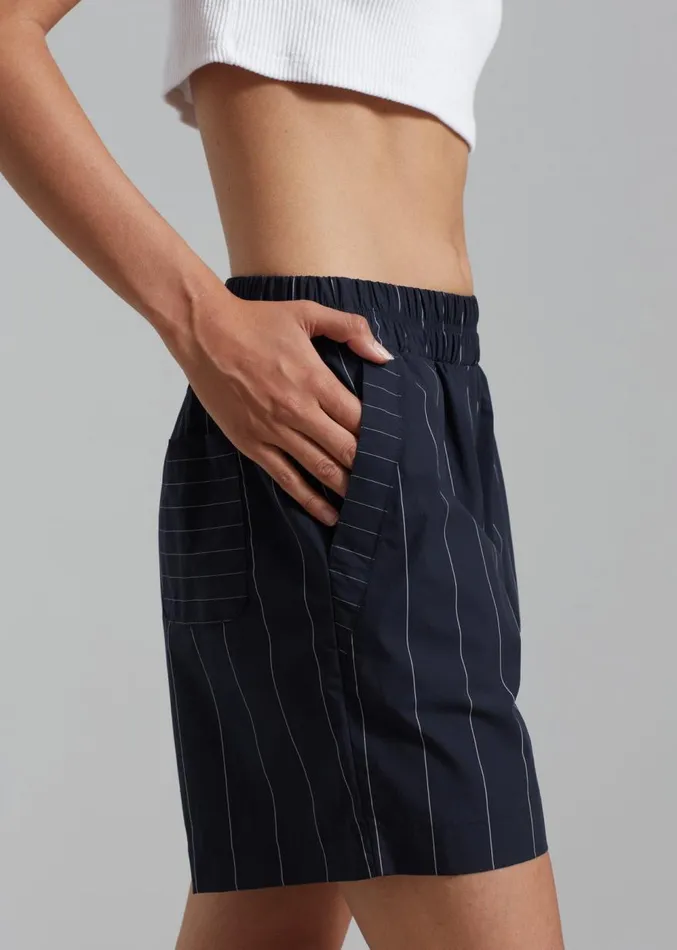 The Frankie Shop Finn Boxer Shorts 8211 White Stripe Women Bottoms