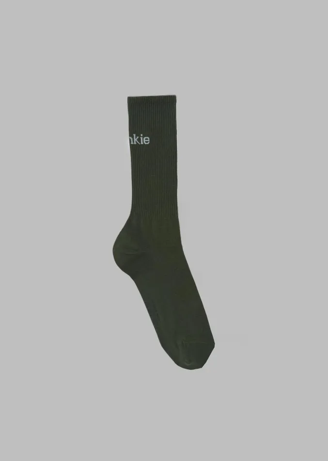 The Frankie Shop Frankie In English Ribbed Socks 8211 Army Green MenWomen Accessories