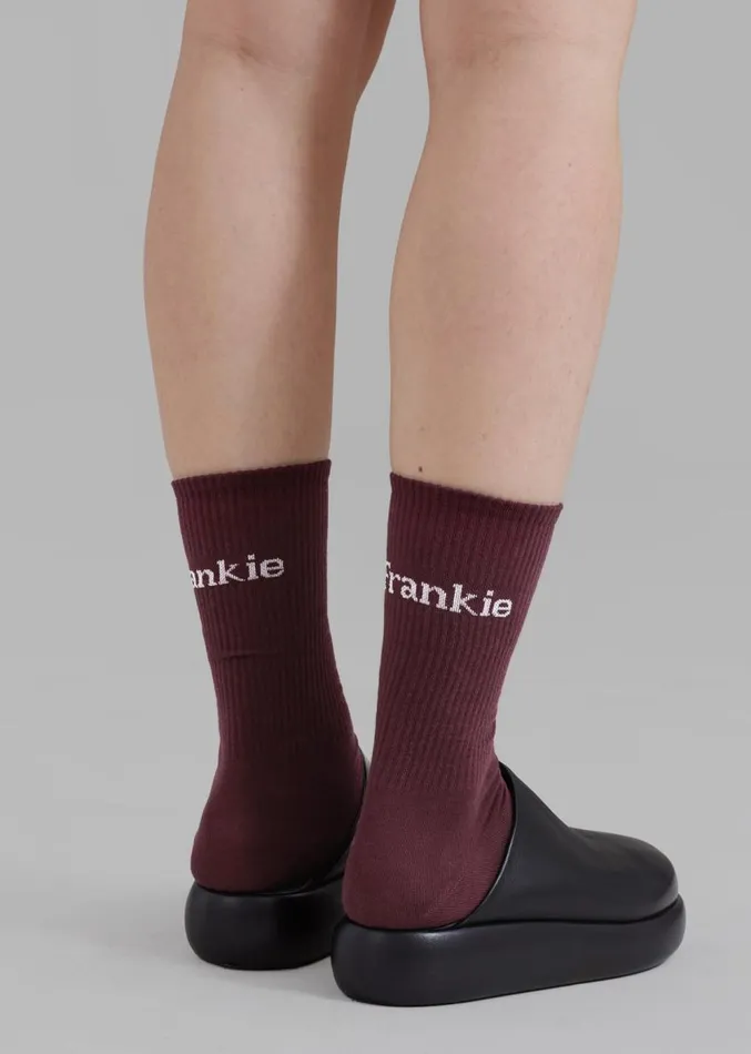 The Frankie Shop Frankie In English Ribbed Socks 8211 Bordeaux MenWomen Accessories