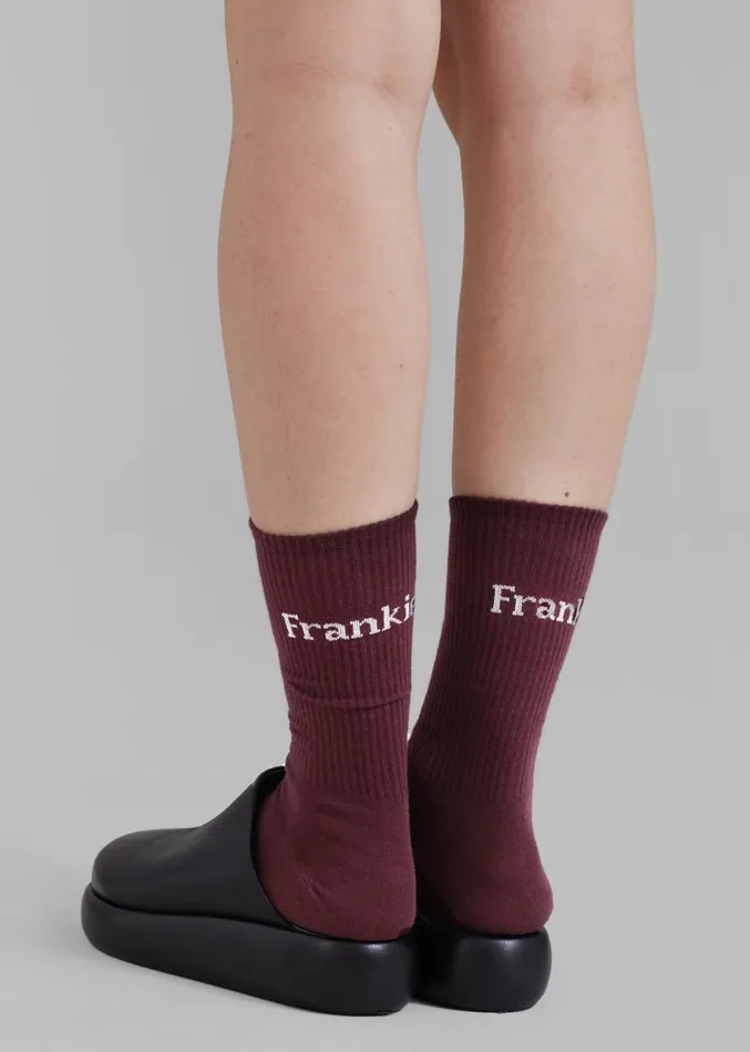 The Frankie Shop Frankie In English Ribbed Socks 8211 Bordeaux MenWomen Accessories