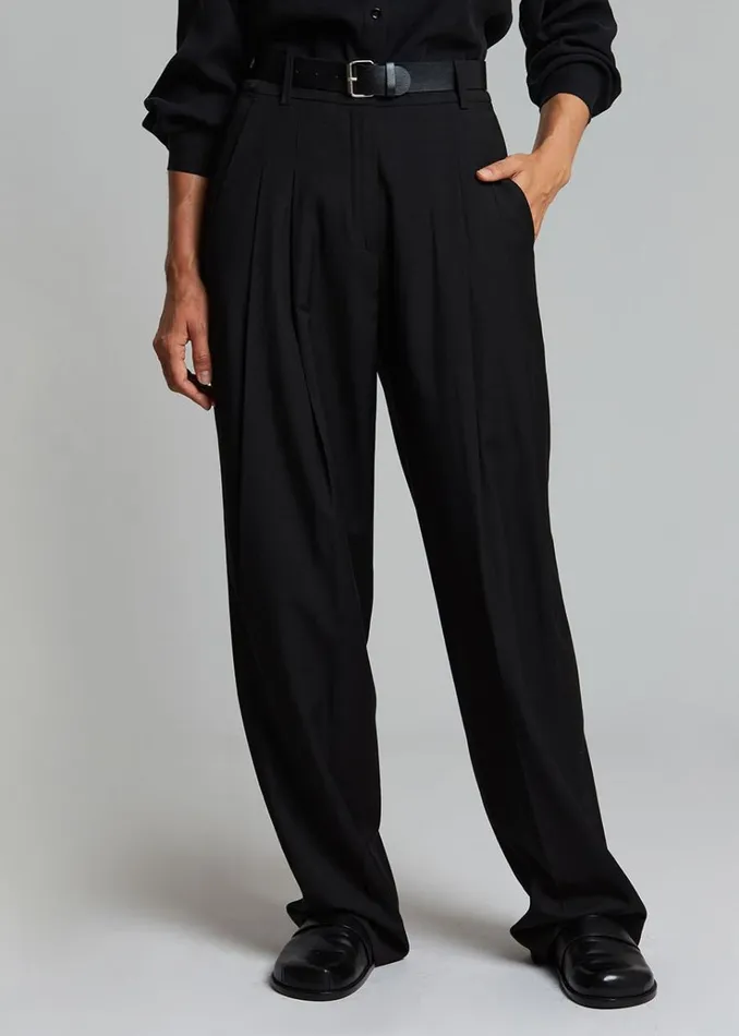 The Frankie Shop Gelso Pleated Trousers 8211 Black Women Bottoms
