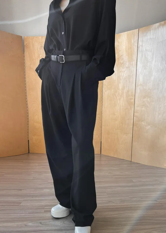 The Frankie Shop Gelso Pleated Trousers 8211 Black Women Bottoms