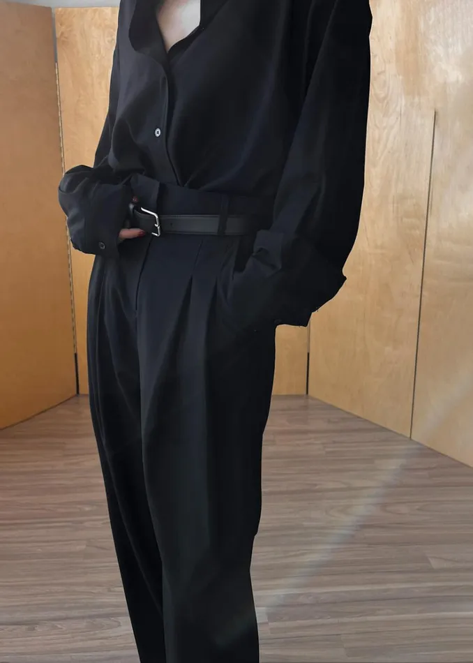 The Frankie Shop Gelso Pleated Trousers 8211 Black Women Bottoms