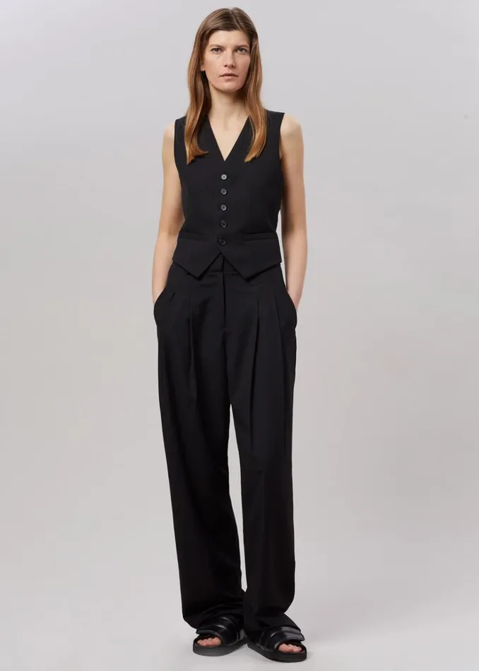 The Frankie Shop Gelso Pleated Trousers 8211 Black Women Bottoms