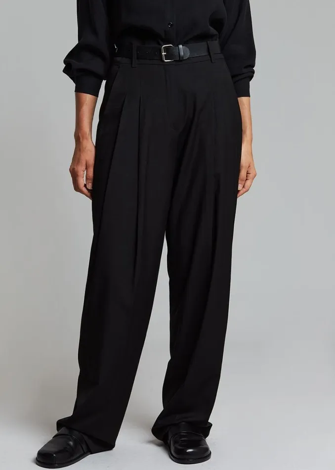 The Frankie Shop Gelso Pleated Trousers 8211 Black Women Bottoms