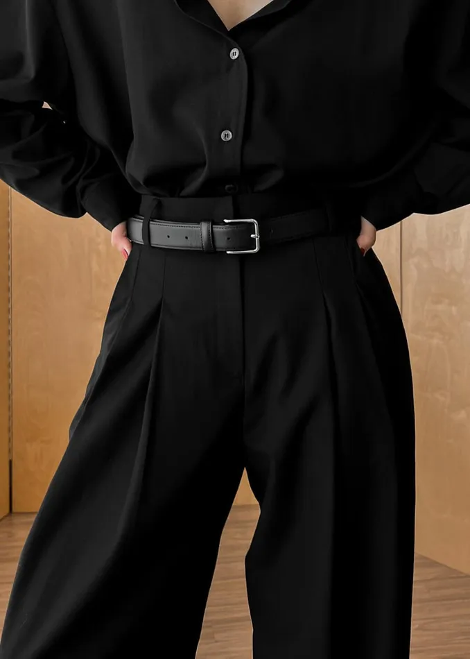 The Frankie Shop Gelso Pleated Trousers 8211 Black Women Bottoms