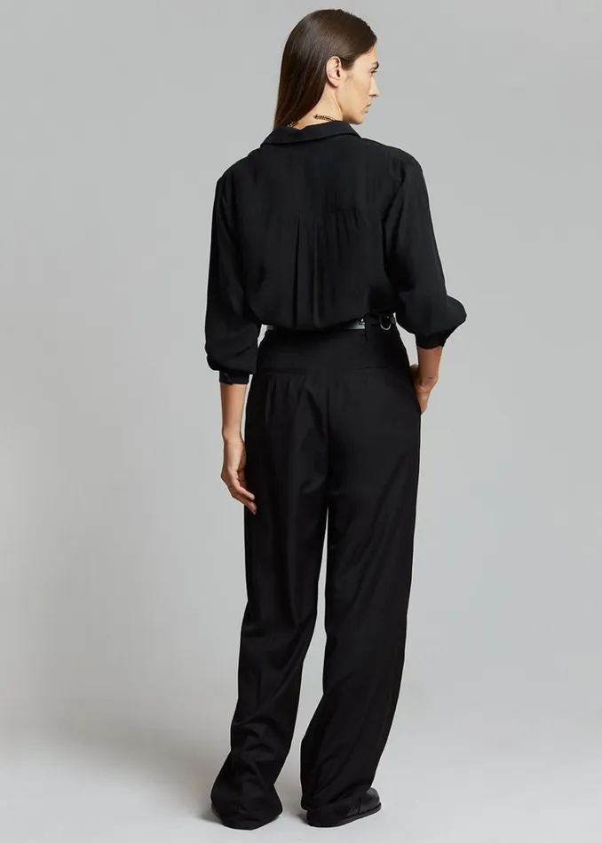 The Frankie Shop Gelso Pleated Trousers 8211 Black Women Bottoms