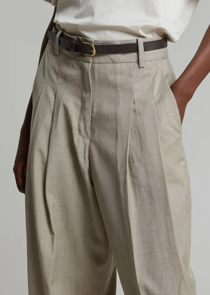 The Frankie Shop Gelso Pleated Trousers 8211 Light Taupe Melange Women Suits