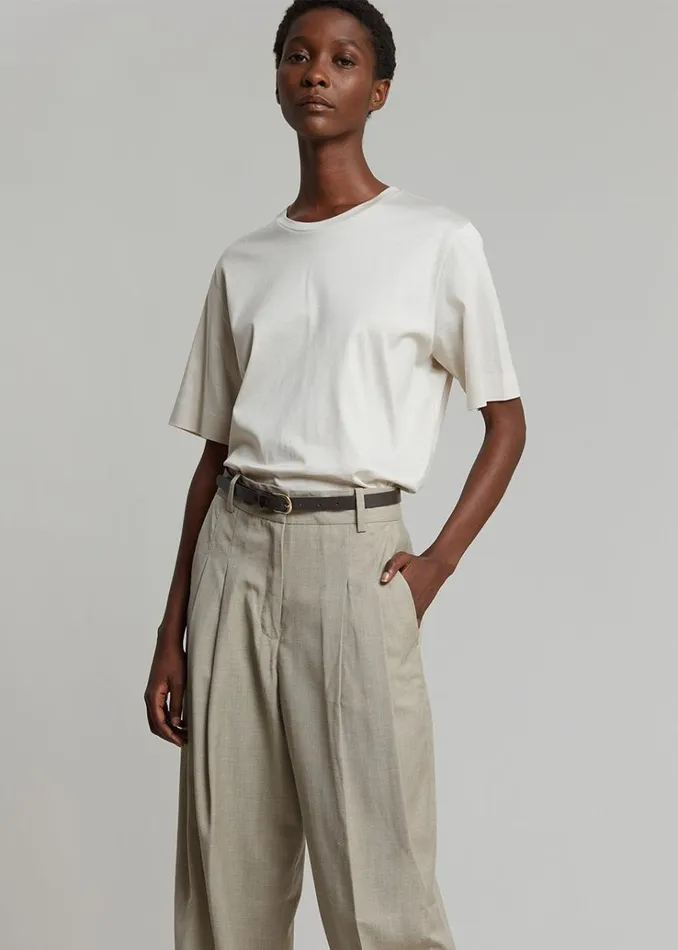 The Frankie Shop Gelso Pleated Trousers 8211 Light Taupe Melange Women Suits