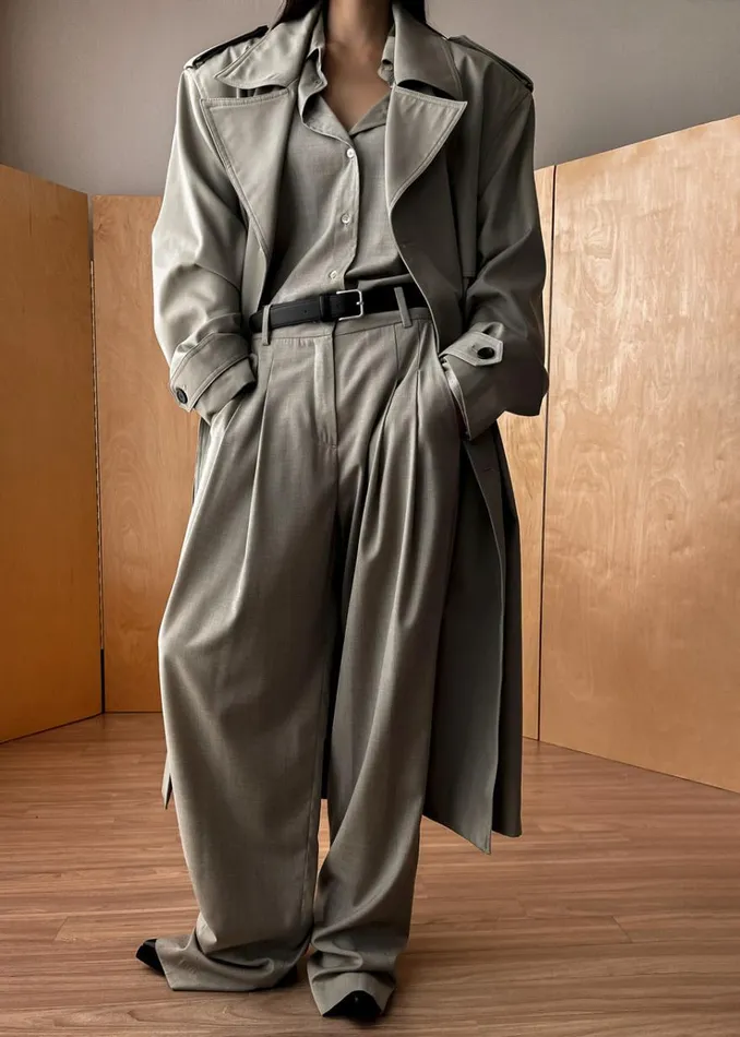 The Frankie Shop Gelso Pleated Trousers 8211 Light Taupe Melange Women Suits